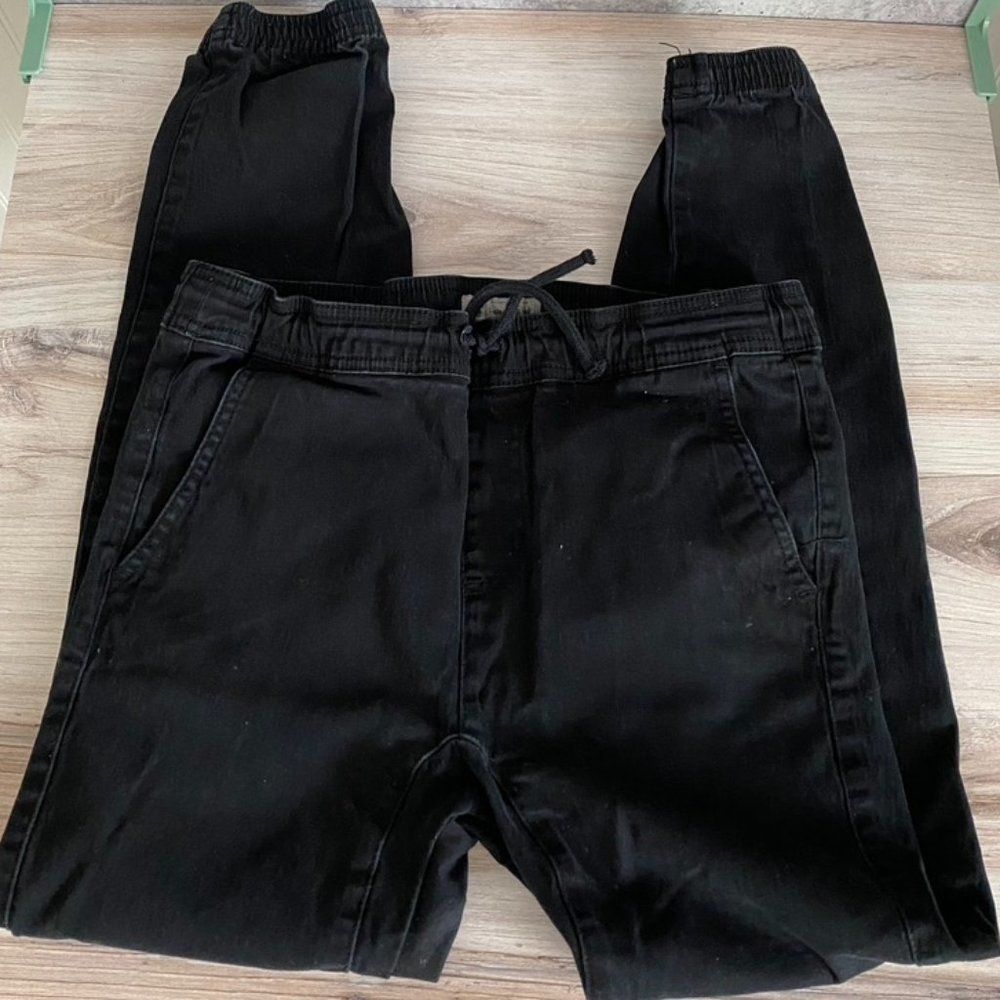Boys Black Chino Joggers Youth Size XL